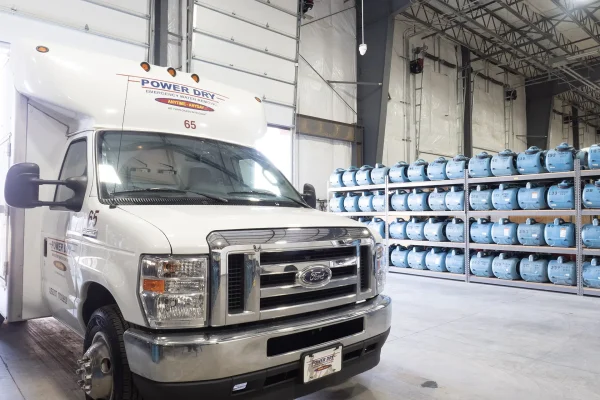 Power dry company truck