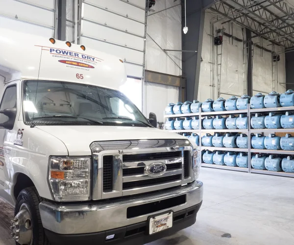 Power dry company truck